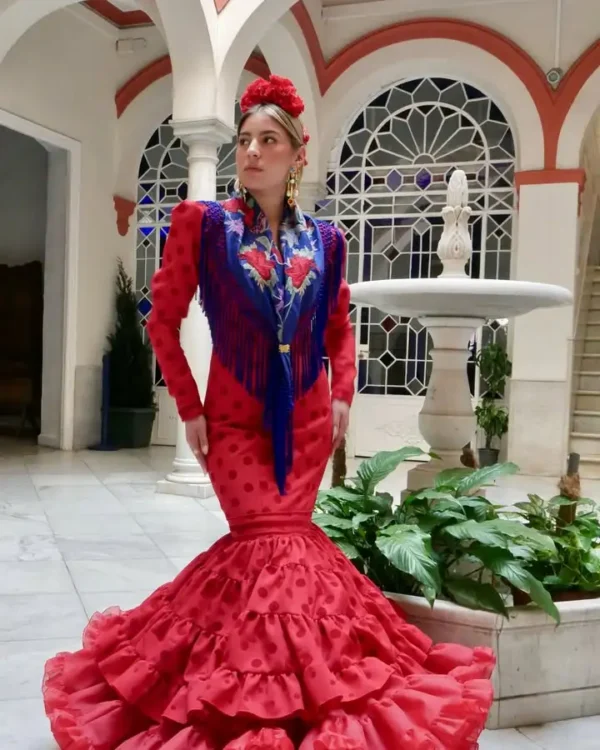 Vestido flamenca lunares mangas largas